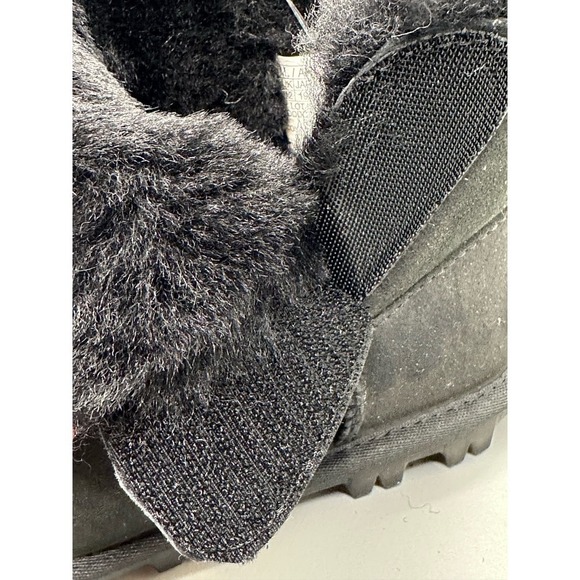Kirkland Signature Kids Black Leather Shearling Boot Shoe 13 - Picture 5 of 7